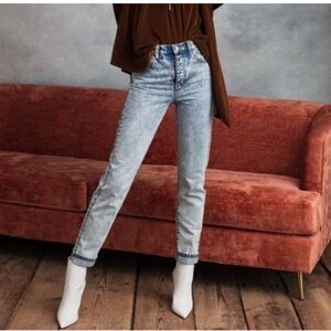 NWT Happy X Nature High Rise Straight Acid Wash Jeans size 28